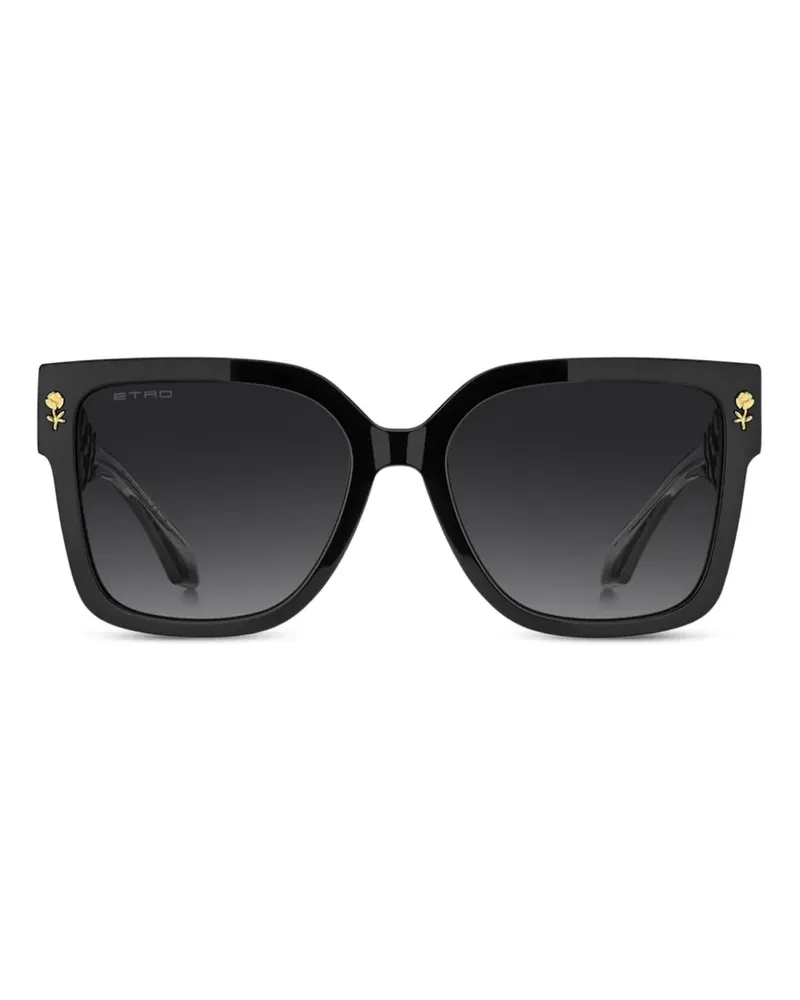Etro Sonnenbrille mit eckigem Gestell - Schwarz Schwarz