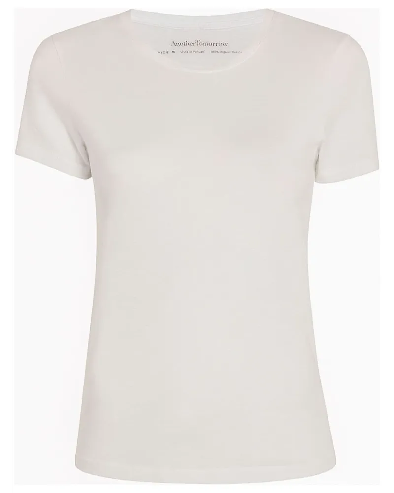 Another Tomorrow T-Shirt mit rundem Ausschnitt - Weiß Weiß