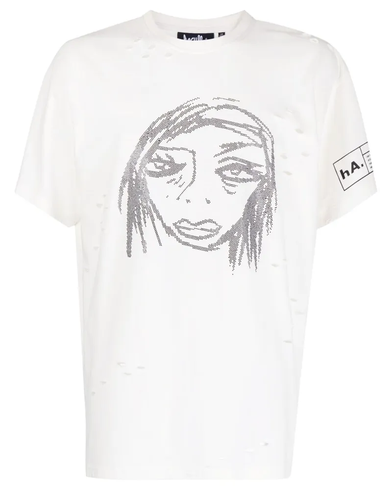 Haculla T-Shirt mit Caught my Eye-Applikation - Weiß Weiß