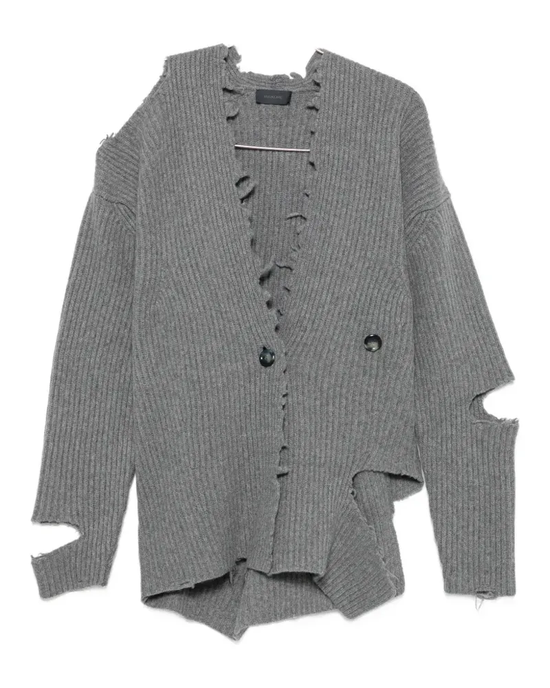 Haikure distressed ribbed cardigan - Grau Grau