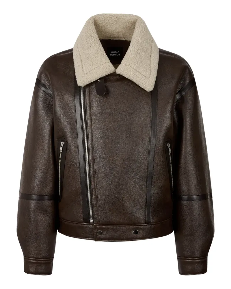 STUDIO TOMBOY shearling faux leather jacket - Braun Braun