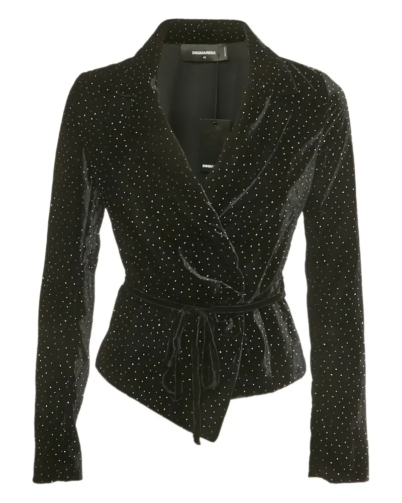 Dsquared2 tie-fastening embellished blazer - Schwarz Schwarz