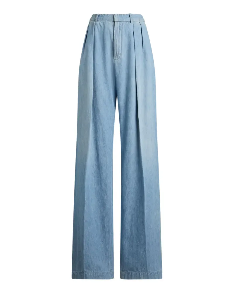 Ralph Lauren Gerade Livie Jeans mit Falten - Blau Blau