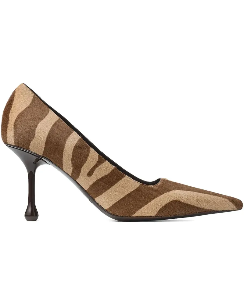 Jimmy Choo Ixia Pumps mit Zebra-Print 80mm - Braun Braun