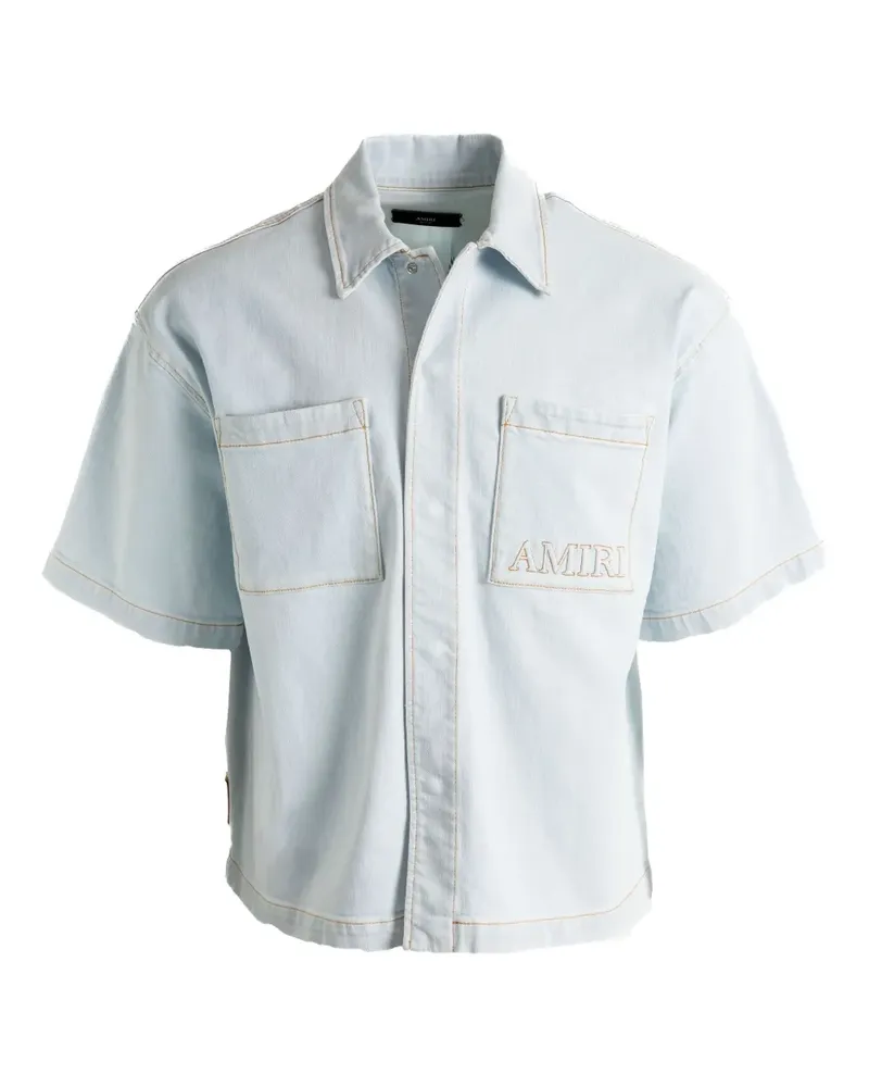 Amiri Besticktes Jeanshemd mit Stickerei - Blau Blau