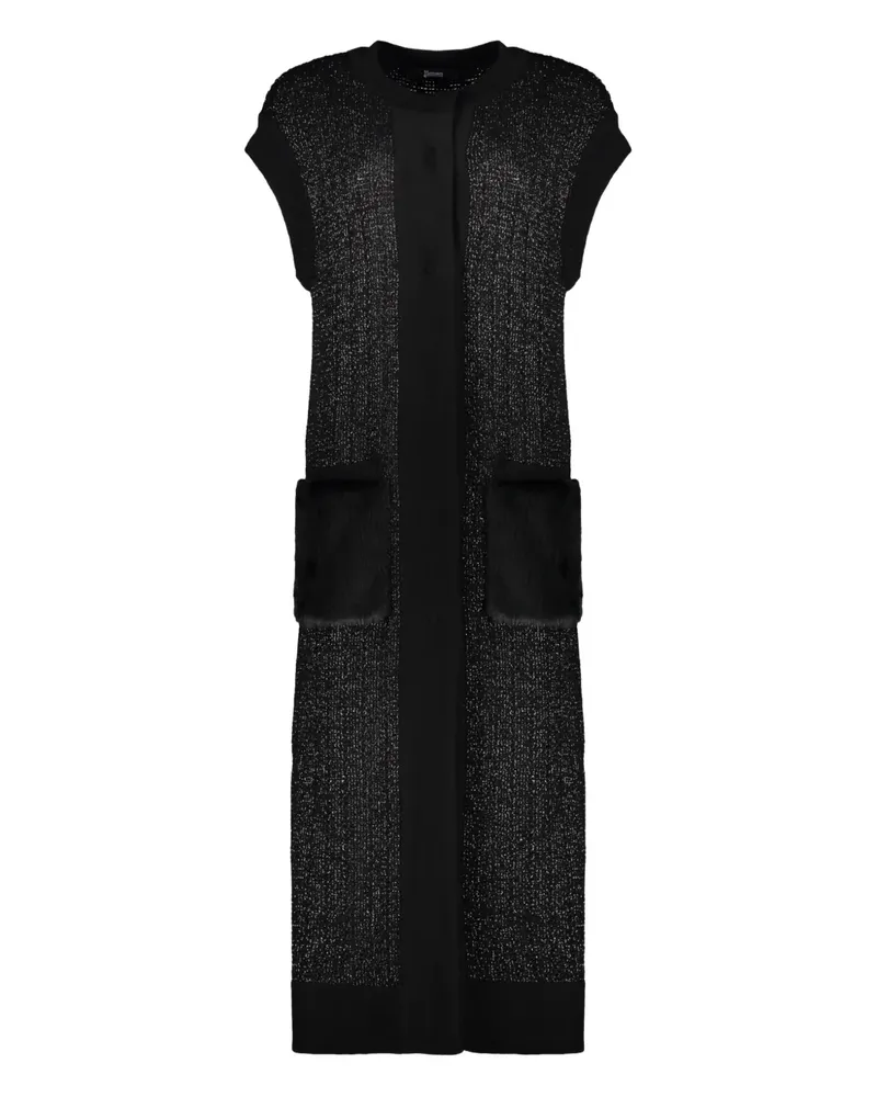 Herno pockets sleeveless cardigan - Schwarz Schwarz
