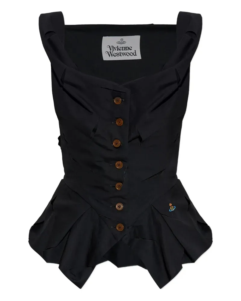Vivienne Westwood Schößchen-Top mit Orb-Detail - Schwarz Schwarz