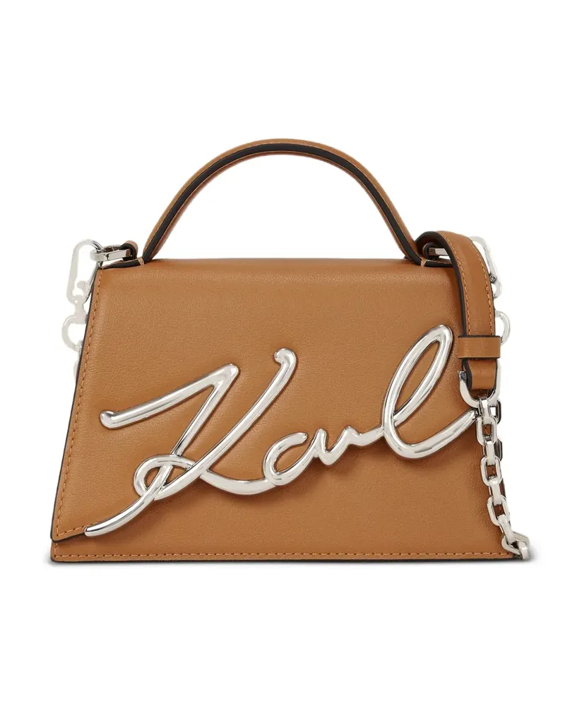Karl Lagerfeld Kleine Umhängetasche mit Signature-Logo - Braun Braun