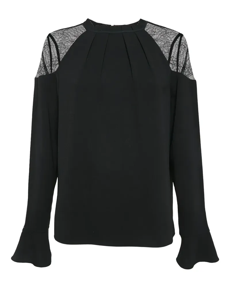 AllSaints Top aus Spitze mit Falten - Schwarz Schwarz