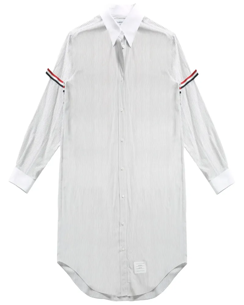 Thom Browne Gestreiftes Hemdkleid - Grau Grau