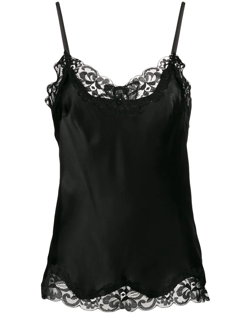Gold Hawk Clothing Camisole-Seidentop mit Spitzenborten - Schwarz Schwarz