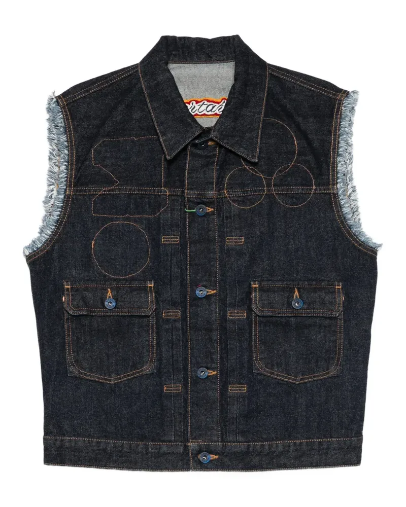 Kenzo frayed sleeveless gilets - Blau Blau