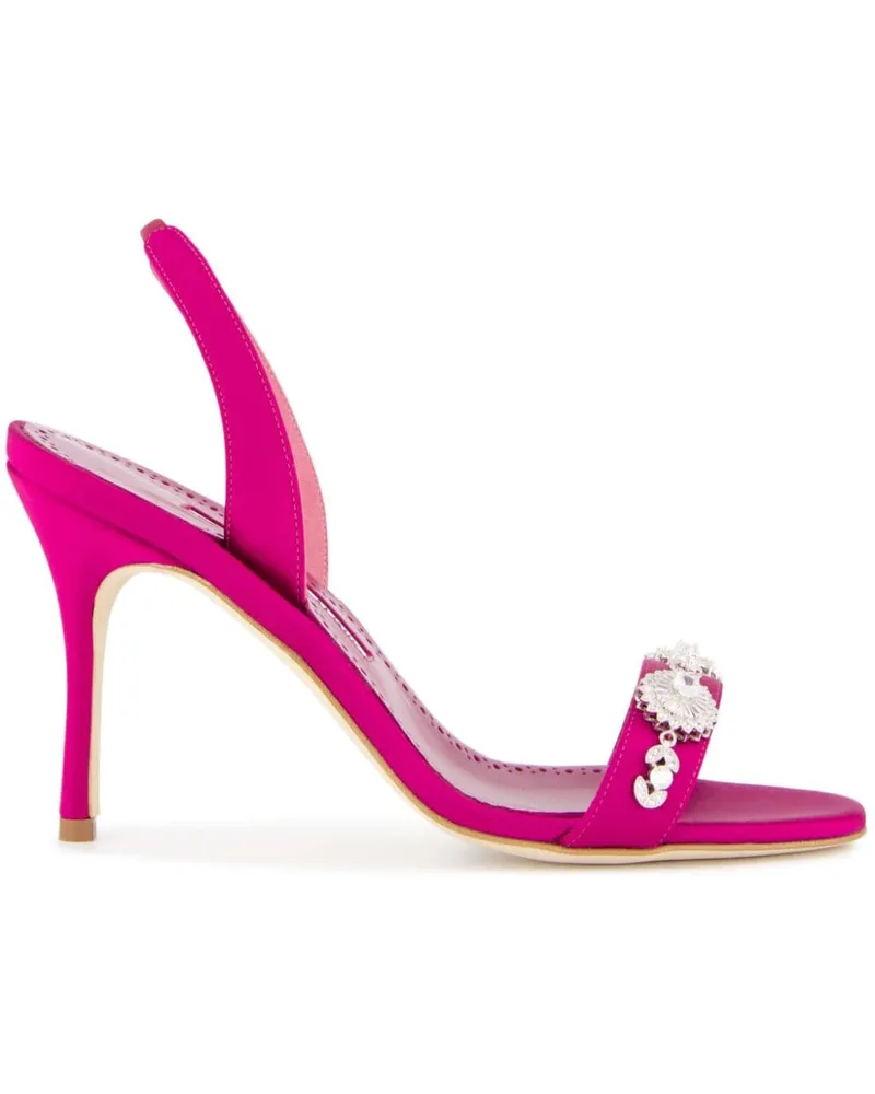 Manolo Blahnik Lamisan Slingback-Sandalen 90mm - Rosa Rosa
