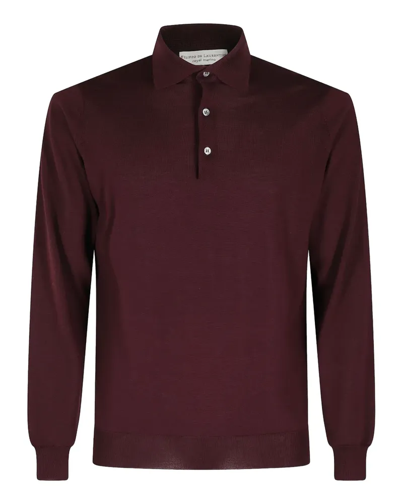 Filippo de Laurentiis Langärmeliges Poloshirt - Rot Rot