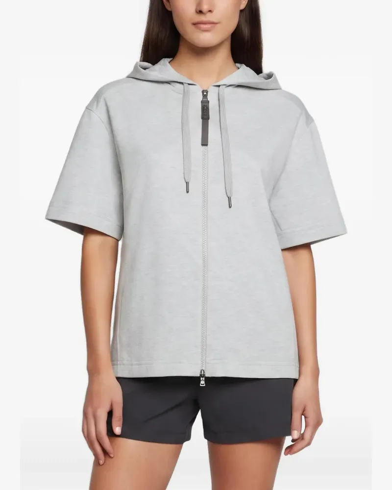 Brunello Cucinelli zip-up short-sleeve hoodie - Grau Grau