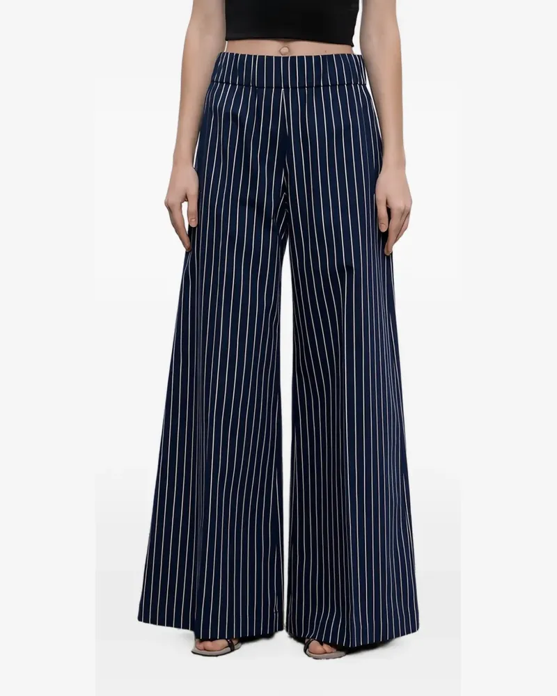 Brunello Cucinelli Gestreifte Wide-Leg-Hose - Blau Blau