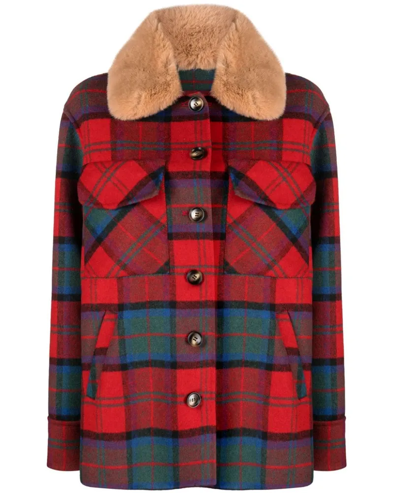 AVA ADORE Karierte Flanelljacke Rot