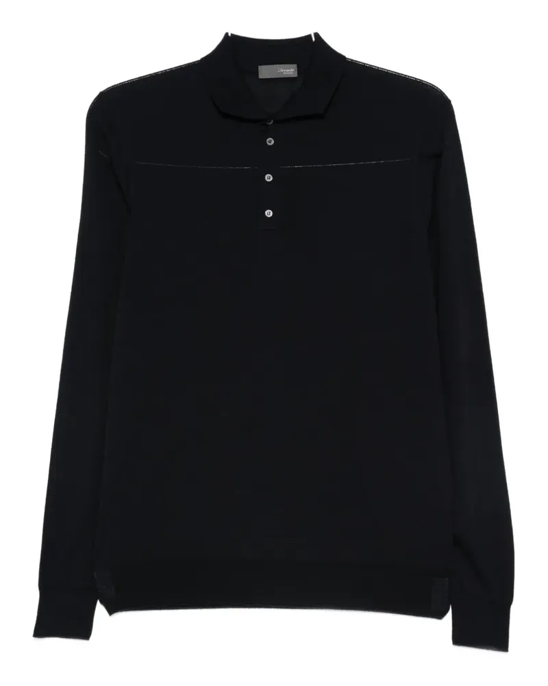 Drumohr  Langärmeliges Poloshirt - Blau Blau