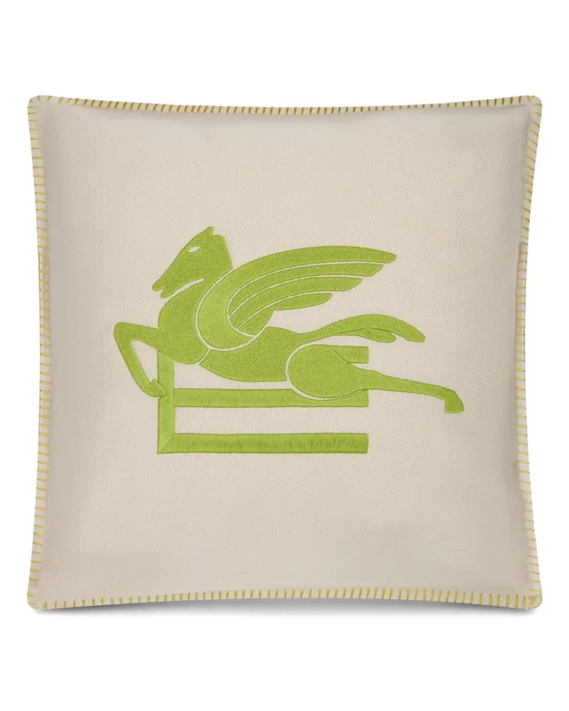 Etro Kissen mit Logo-Stickerei - Nude Nude