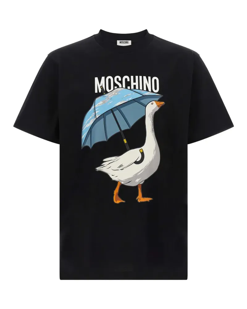 Moschino T-Shirt mit Gänse-Print - Schwarz Schwarz