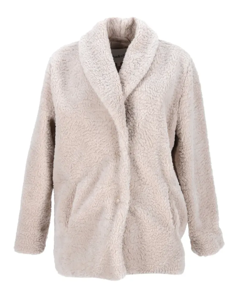 ba&sh Jacke aus Faux Shearling - Nude Nude