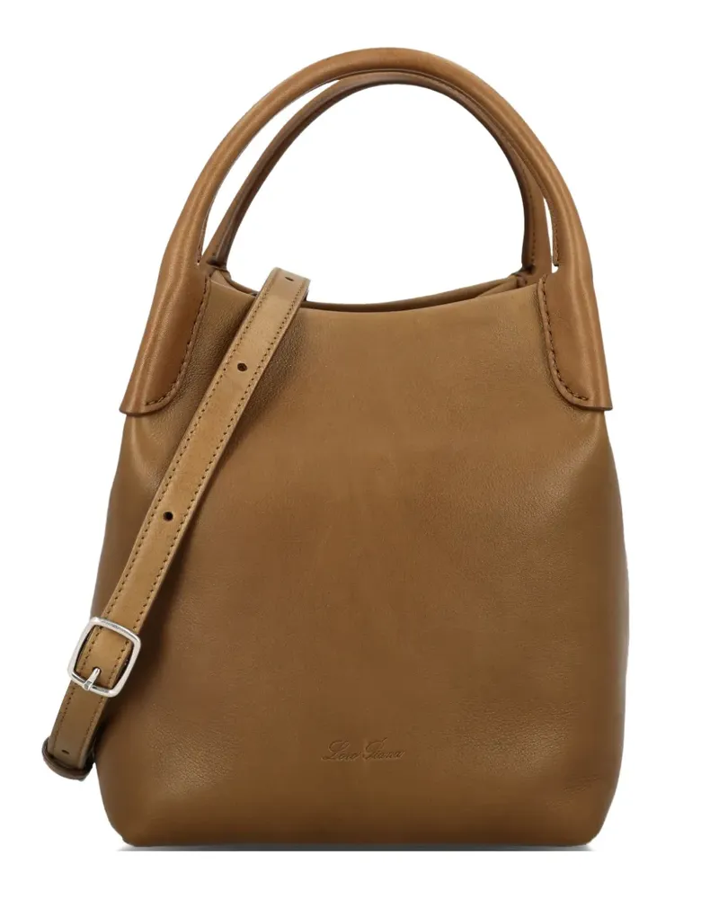 Loro Piana Kleiner Bale Tote Bag mit Hakenverschluss - Braun Braun