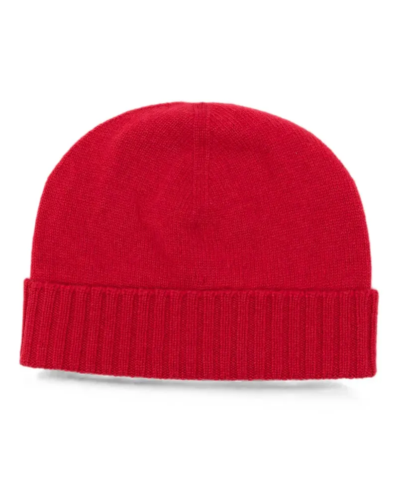Malo ribbed-trim knitted beanie hat - Rot Rot