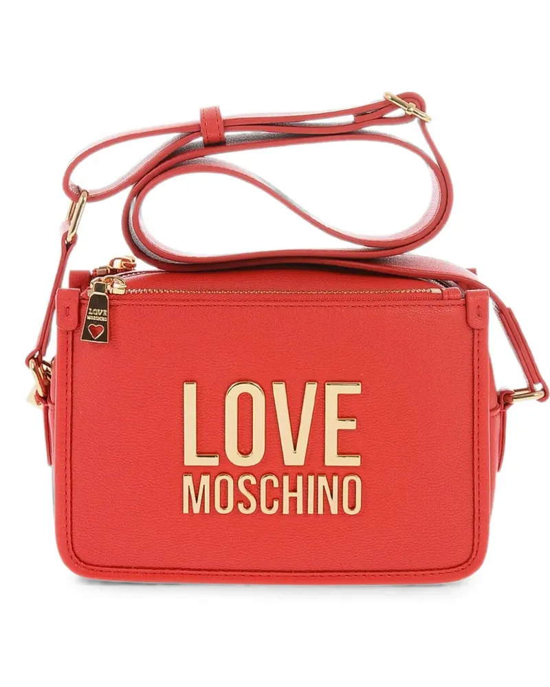 Moschino logo-plaque cross body bag - Rot Rot