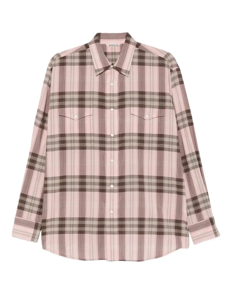 AURALEE Westernhemd mit Karomuster - Rosa Rosa