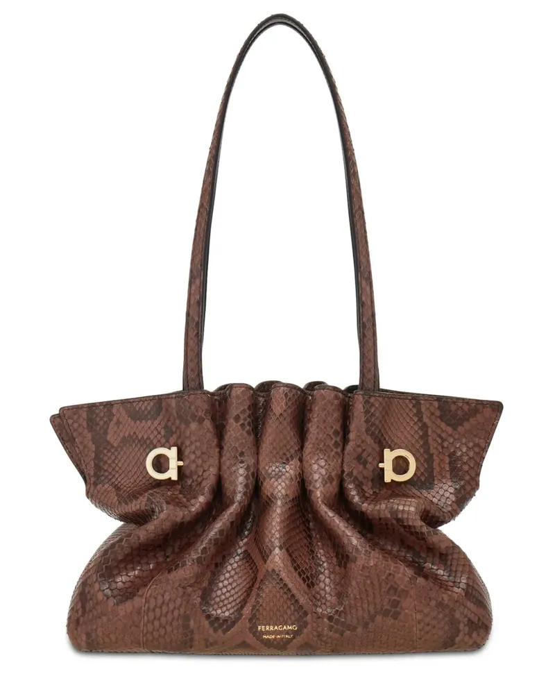 Ferragamo Kleine Soft Schultertasche - Braun Braun