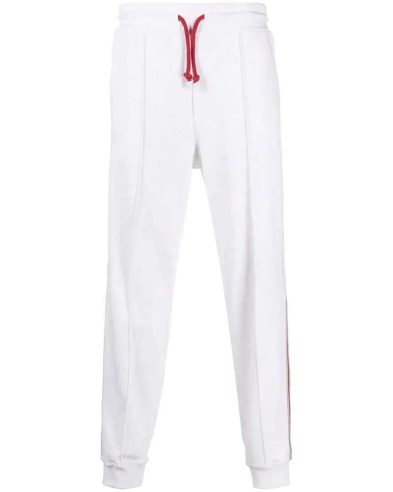 Brunello Cucinelli Jogginghose mit Besatzstreifen - Weiß Weiß