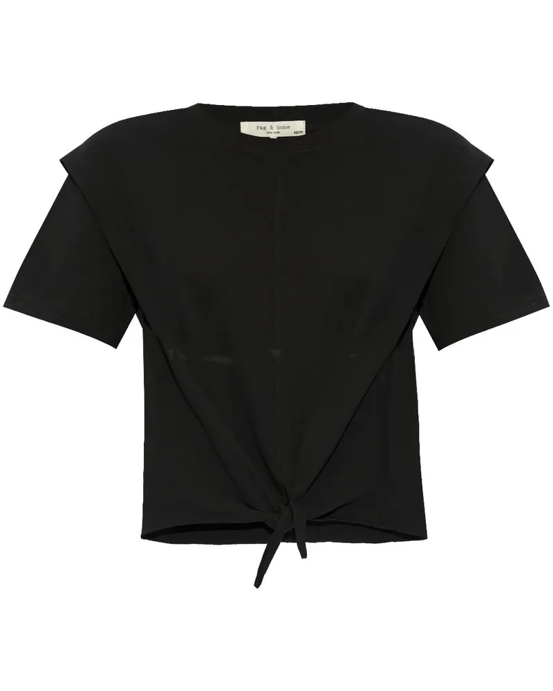 Rag & Bone Mica T-Shirt mit Knoten Schwarz