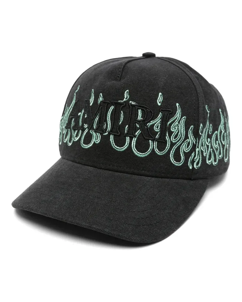 Amiri flame-embroidered logo-patch baseball cap - Schwarz Schwarz