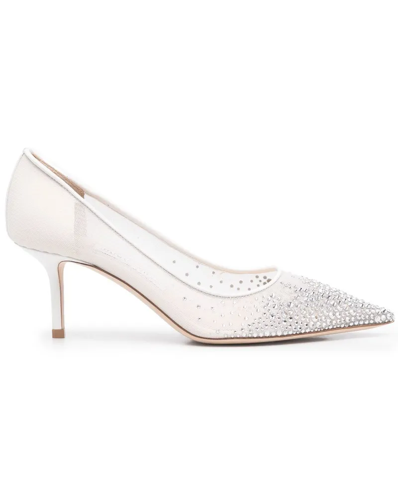 Jimmy Choo Love Pumps mit Kristallen 65mm - Weiß Weiß