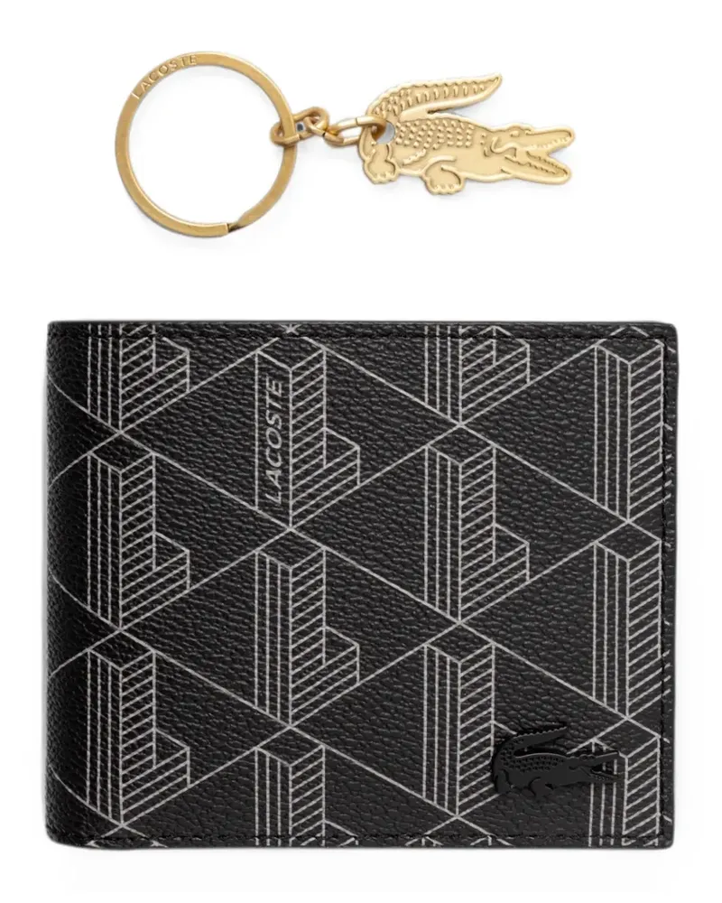 Lacoste The Blend monogram-print logo-plaque wallet - Schwarz Schwarz
