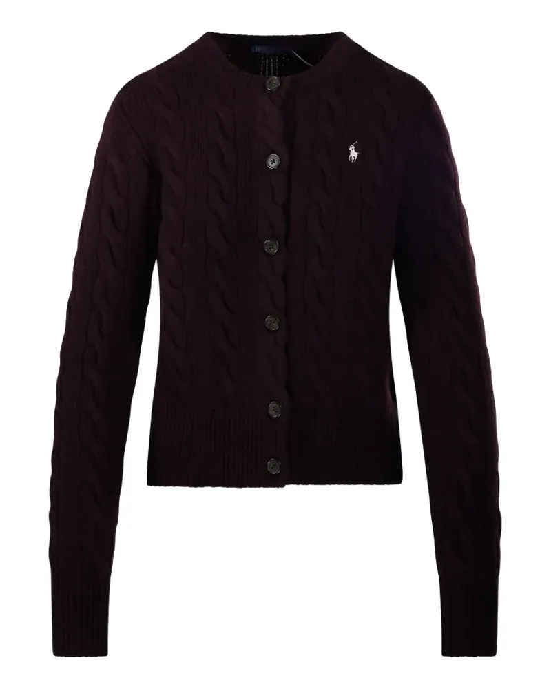 Ralph Lauren Cardigan mit Zopfmuster - Violett Violett