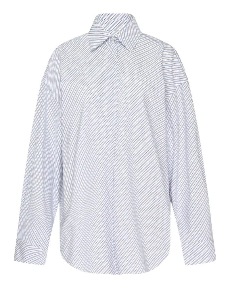 MSGM diagonal-stripe shirt - Weiß Weiß
