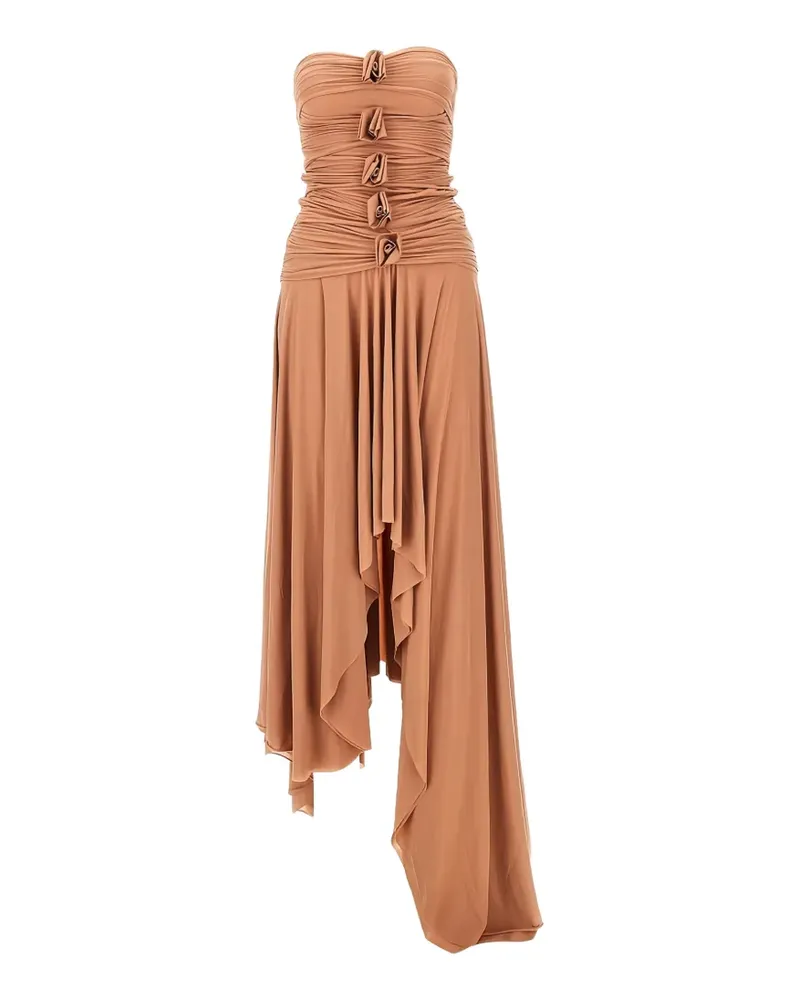 Maygel Coronel Andi ruched rosette-detail mini dress - Nude Nude