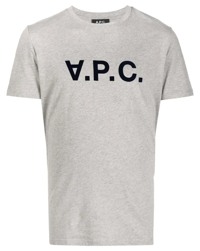 A.P.C. T-Shirt mit Logo-Print - Grau Grau