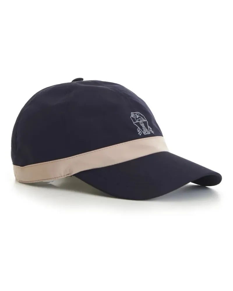 Brunello Cucinelli embroidered-crest baseball cap - Blau Blau