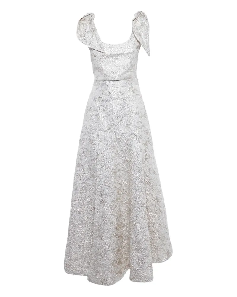 Bambah Camelia Jacquard-Top mit Schleifenverschluss - Weiß Weiß