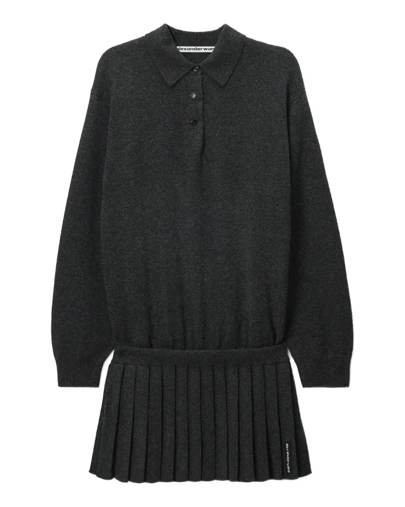 Alexander Wang Langärmeliges Polokleid mit hitzegepresstem Rock - Grau Grau