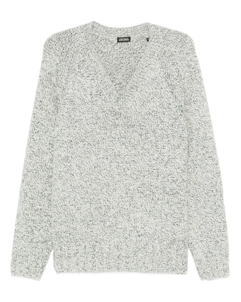 Ermenegildo Zegna speckled V-neck sweater - Grau Grau