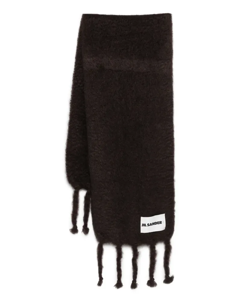 Jil Sander Schal mit Fransen - Braun Braun