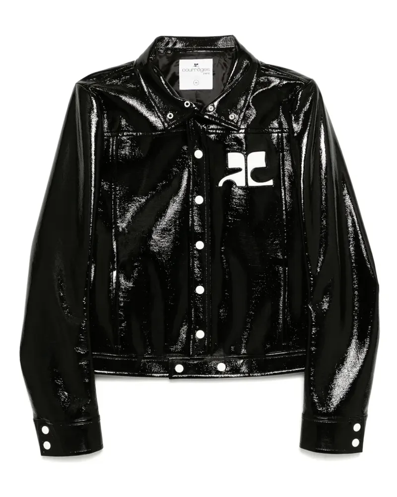 Courrèges Reedition Vinyl Jacke - Schwarz Schwarz