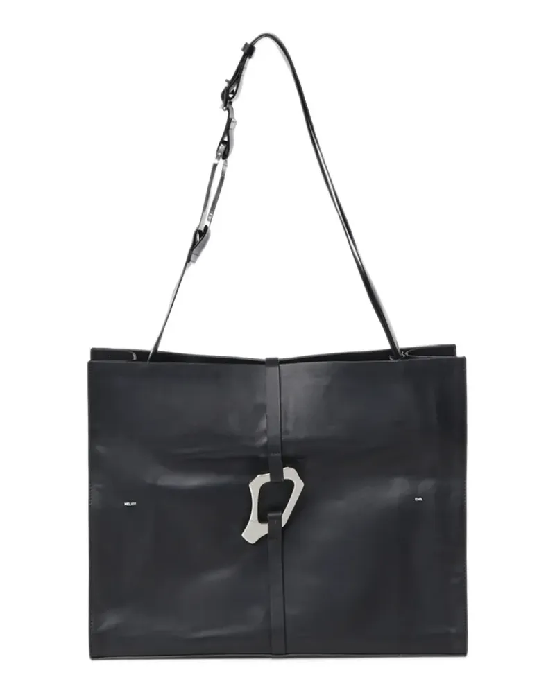 Heliot Emil Luculent carabiner leather messenger bag - Schwarz Schwarz
