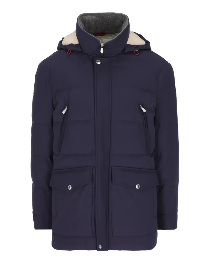 Brunello Cucinelli padded hooded coat - Blau Blau