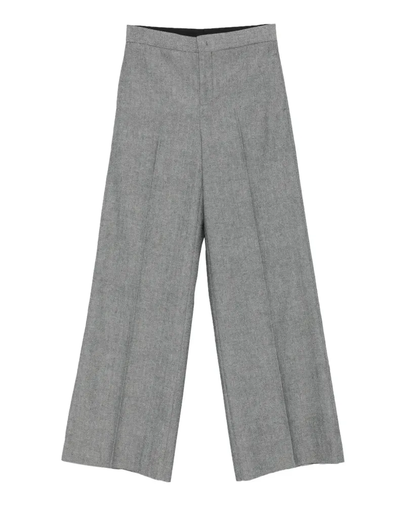 Twin-Set chevron-pattern wide-leg trousers - Grau Grau
