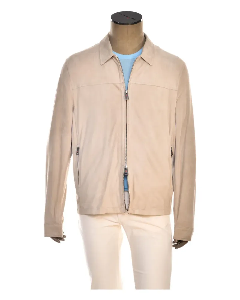 Kiton Roy Lammlederjacke mit Reißverschluss - Blau Blau