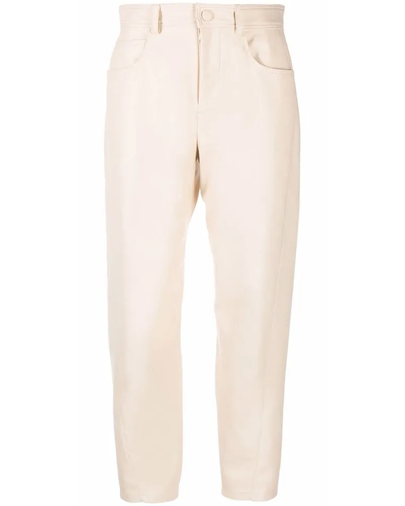 Stella McCartney Gerade Hose in Lederoptik - Nude Nude